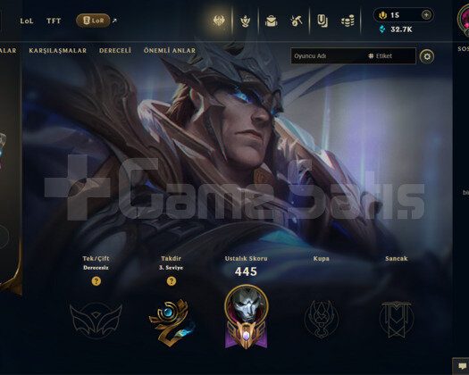 TR 95 SKİN UNRANKED + 32 K MAVİ ÖZ - LOL