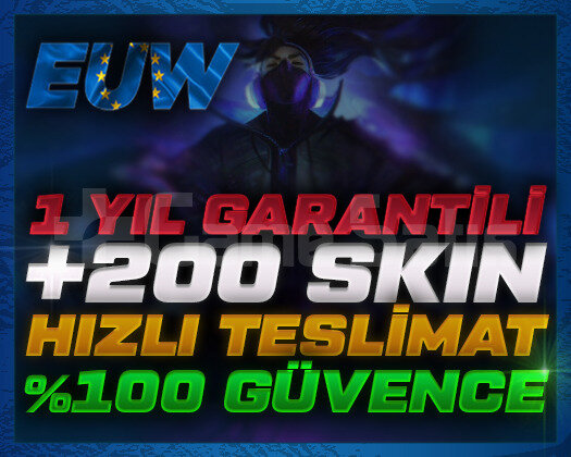 EUW | +200 SKIN | 1 YIL GARANTİLİ | İNAKTİF HESAP