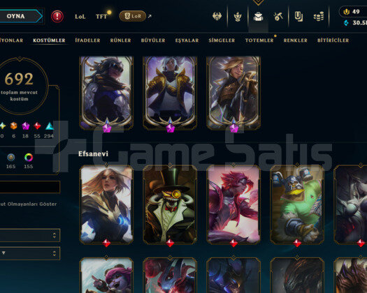 746 LEVEL / 692 SKIN /18 İHTİŞAMLI /+MAIL/+TELEFON