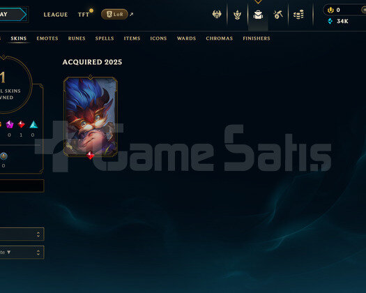 EUW Unranked | 1 Kostüm - 34K Mö | LoL Hesap