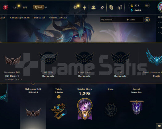 782 KOSTÜM 1113 LVL UNRANKED EFSANE MAİLLİ HESAP