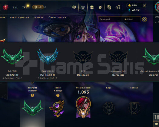 660 KOSTÜM VE 955 LVL 60+ ÖZ EFSANE MAİLLİ HESAP