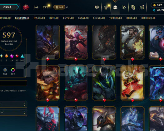 EUW / 690 LEVEL / 597 SKIN /14 İHTİŞAMLI/+MAIL+TEL