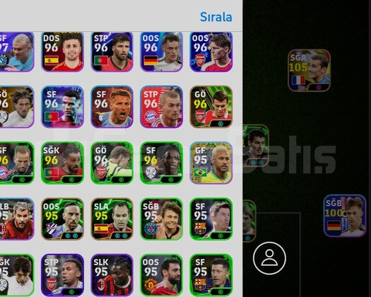 104 RONALDO 105 GRİZMAN DOLU REZERV