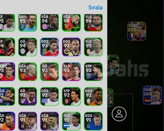 104 RONALDO 105 GRİZMAN DOLU REZERV