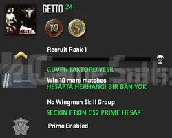 CS2 FULL Prime 2 Madalya | Yeşil Faktör + Garanti