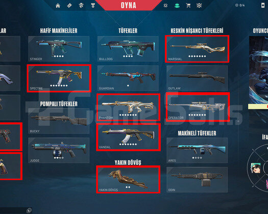 6BIÇAK//8 VANDAL//4 PHANTOM//BOL SKİNLİ MAİNLİK!!