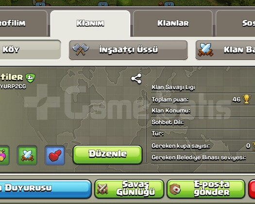 KATİLLER İSİMLİ ALTIN 1 LİGİNDE 10 LV KLAN