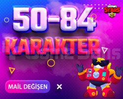 50-84 KARAKTER MAİL DEĞİŞEN BRAWL STARS HESAPLAR