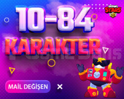 10-84 KARAKTER MAİL DEĞİŞEN BRAWL STARS HESAPLAR