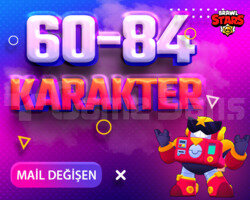 60-84 KARAKTER MAİL DEĞİŞEN BRAWL STARS HESAPLAR