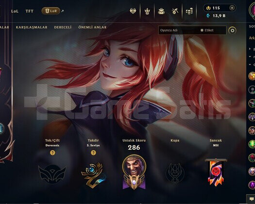unrank dolu hesap