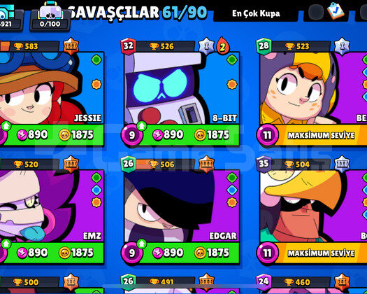 90 SEVİYE BB11 COC+ 62 KARAKTER BRAWL STARS