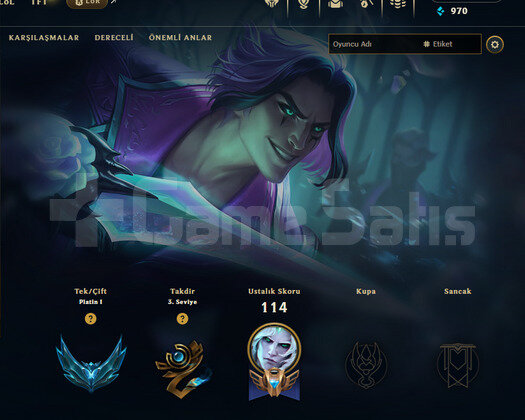 LOL EUW 41LVL PLAT1 50 LP YÜKSEK MMRLI HESAP