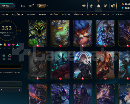 775 LEVEL/353 SKIN/1365 RP/9 M/FULL HERO/+MAIL+TEL