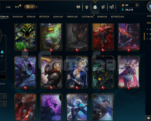 TR / 266 LEVEL / 131 SKİN / 149 HERO +MAİL