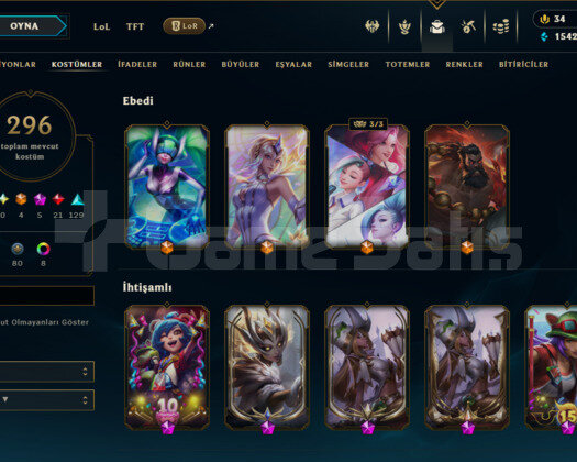 TR / 224 LEVEL / 296 SKIN / 167 HERO / +MAIL