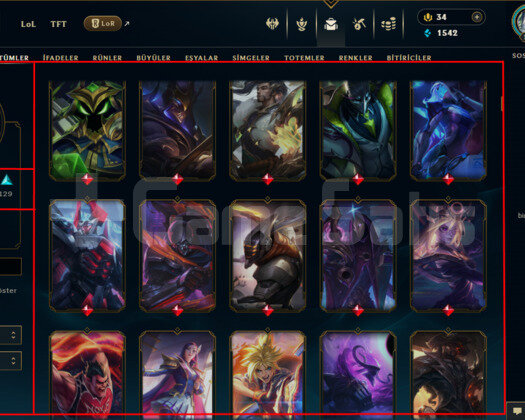 TR / 224 LEVEL / 296 SKIN / 167 HERO / +MAIL