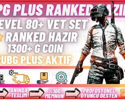 PUBG RANKED HAZIR HESAP | LEVEL 80 | 1300G COIN