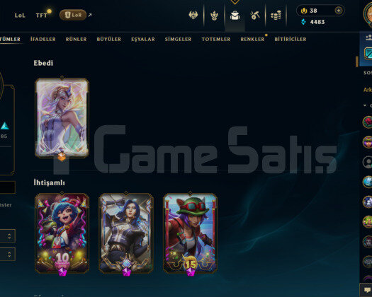 League of legends Diamond hesap 235 kostüm