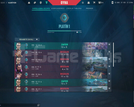 Orta derece elo bıçak skinli mmr yüksek hesap