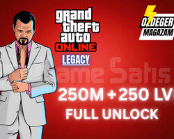 GTA Online 250M DOLAR+ 250 LVL Full Unlock+ bonus