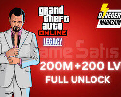 GTA Online 200M DOLAR +200 LVL Full Unlock+ bonus