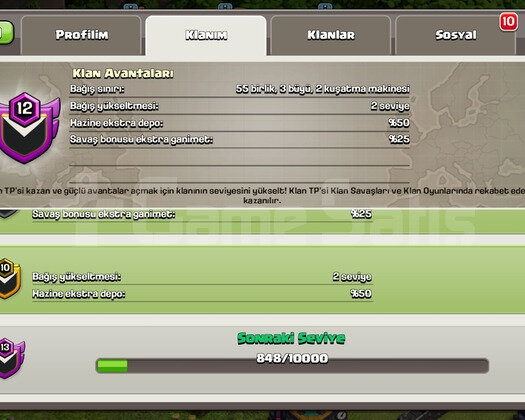 12lvl başkent 7 klan satilik
