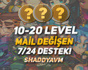 TR - 10-20 LEVEL - MAİL DEĞİŞEN - HESAPLAR!