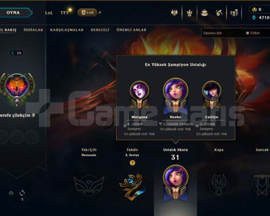 2019 DA OLUŞTURULAN 28 LEVEL LOL HESABI