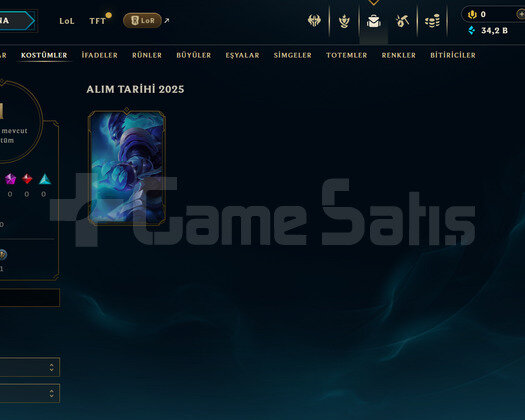 EUW Unranked | 1 Kostüm - 34K Mö | LoL Hesap
