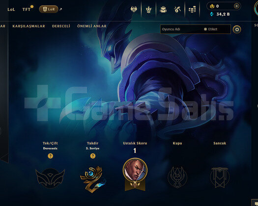 EUW Unranked | 1 Kostüm - 34K Mö | LoL Hesap