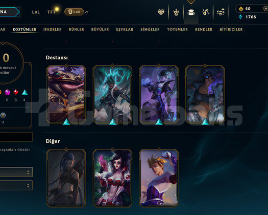 TR Geçen Sezon Zümrüt | 10 Kostüm - 33 Hero | LoL