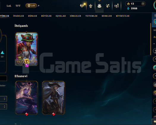 EFSANE SORUNSUZ TR PLAT YÜKSEK MMR GÜZEL SKİNLİ