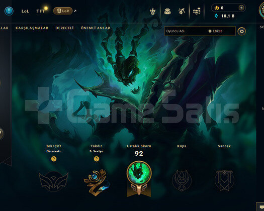 TR Unranked | 34 Hero - 18K Mö | LoL Hesap