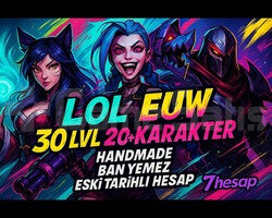 EUW 30LVL 20+ KARAKTER - Mail Onaysız Tam Erişim