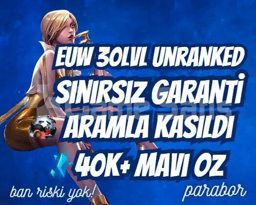 EUW SINIRSIZ GARANTİLİ ARAMLA KASILMIŞ 40K+ M.Ö.