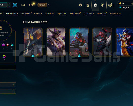 EUW Plat 4 | 5 Kostüm - 29K Mö | LoL Hesap