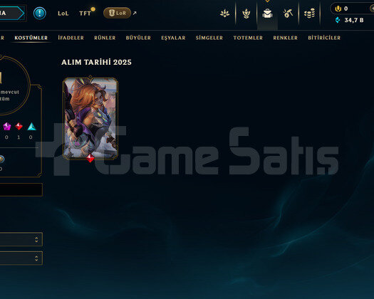 EUW Unranked | 1 Kostüm - 34K Mö | LoL Hesap