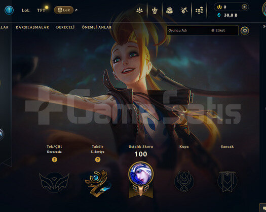 EUW Unranked | 1 Kostüm - 38K Mö | LoL Hesap