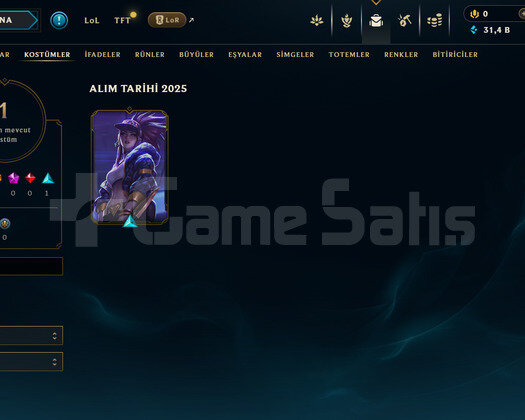 EUW Silver 2 | 1 Kostüm - 31K Mö | LoL Hesap