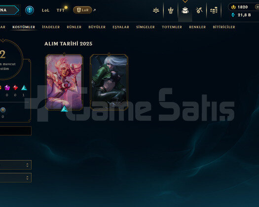 EUW Silver 4 | 1820 Rp - 2 Kostüm | LoL Hesap