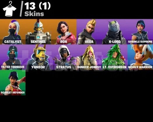 Fortnite hesap 13 skin