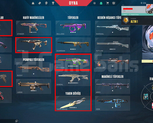 6 BIÇAK//7 VANDAL//10 PHANTOM//FULL+FULL//MAİNLİK!