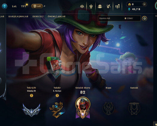 EUW Silver 3 | 5 Kostüm - 45K Mö | LoL Hesap