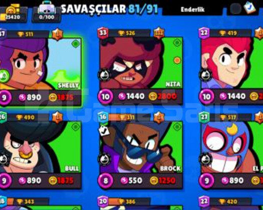 25.000+kupalı 80+ karakterli brawl stars android