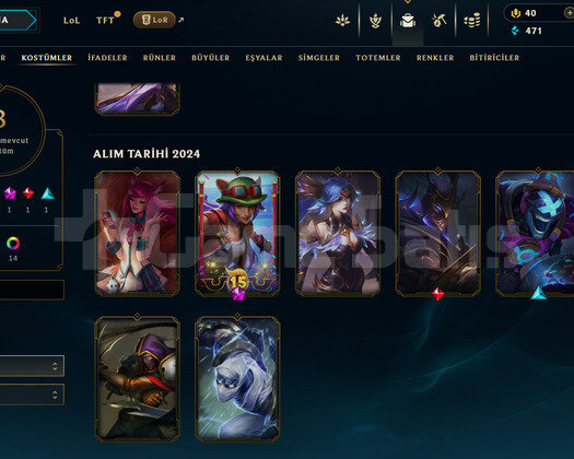 TR Unranked | 8 Kostüm - 12K Mö | LoL Hesap