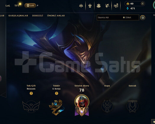 TR Unranked | 8 Kostüm - 12K Mö | LoL Hesap