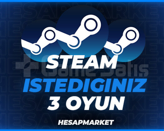 Steam Seçtiğiniz 3 Oyun + Garanti