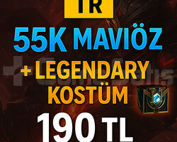 TR 55K MAVİ ÖZ +LEGENDARY KOSTÜM UNRANKED HESAP